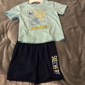 Skechers Kids Swim Rashguard Set - Light Blue and Navy